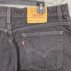 Levis 522 Vintage Black High Waisted Tapered Fit Jeans Mens Womens 37x28